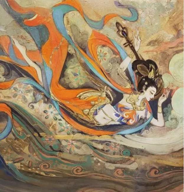 在莫高窟內，飛天神女畫作相當多，散布在各洞窟，如今都透過敦煌研究院數位化保存。圖／取自觀察者網