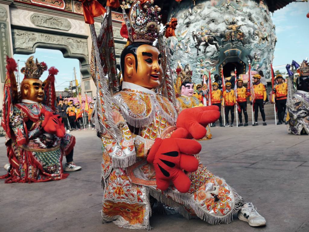 竹北天德宮電音三太子表演。圖/記者衣冠城攝