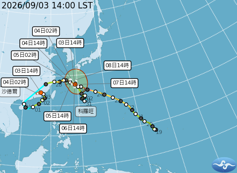 西太平洋熱帶系統預測動向。圖/取自中央氣象署
