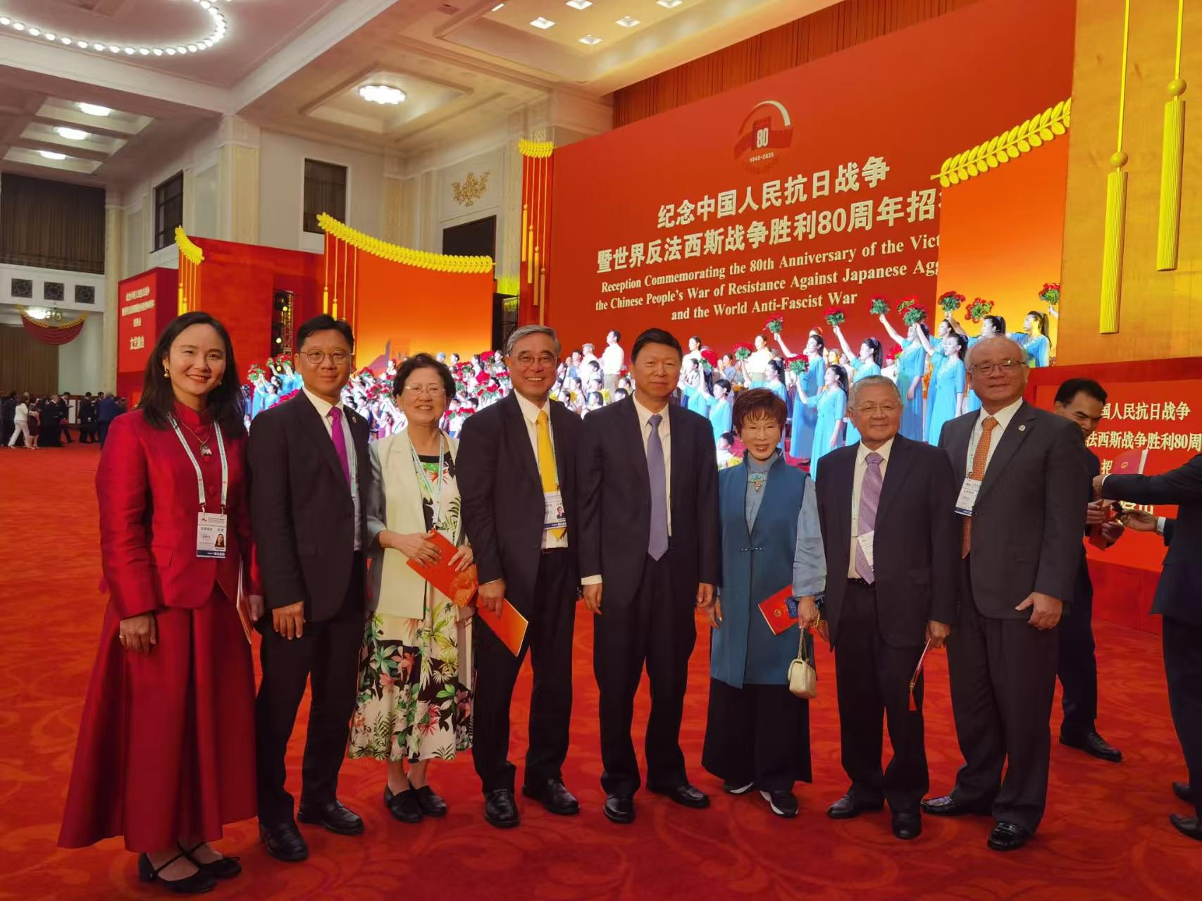 大陸國台辦主任宋濤(右四)會見出席九三閱兵的台灣代表。圖/取自吳成典臉書