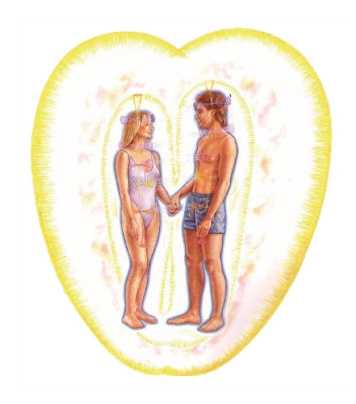 相愛的兩人，氣場會互相交融在一起，甚至會形成一個愛心。圖/禪天下雜誌提供