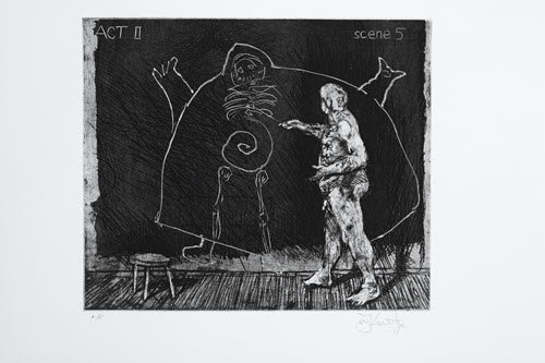 威廉．肯特里奇，《烏布說實話》，1996-97，8件一組版畫、軟防腐蝕劑蝕刻、細點蝕刻、直刻、紙，每幅36 × 50公分，版數50。威廉．肯特里奇工作室，約翰尼斯堡，圖/藝術家提供。