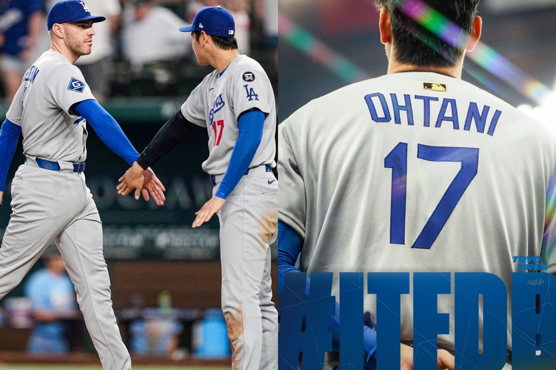 大谷翔平即返回球隊，17號的背影出現在德州遊騎兵的客場上。圖/取自 Dodgers IG