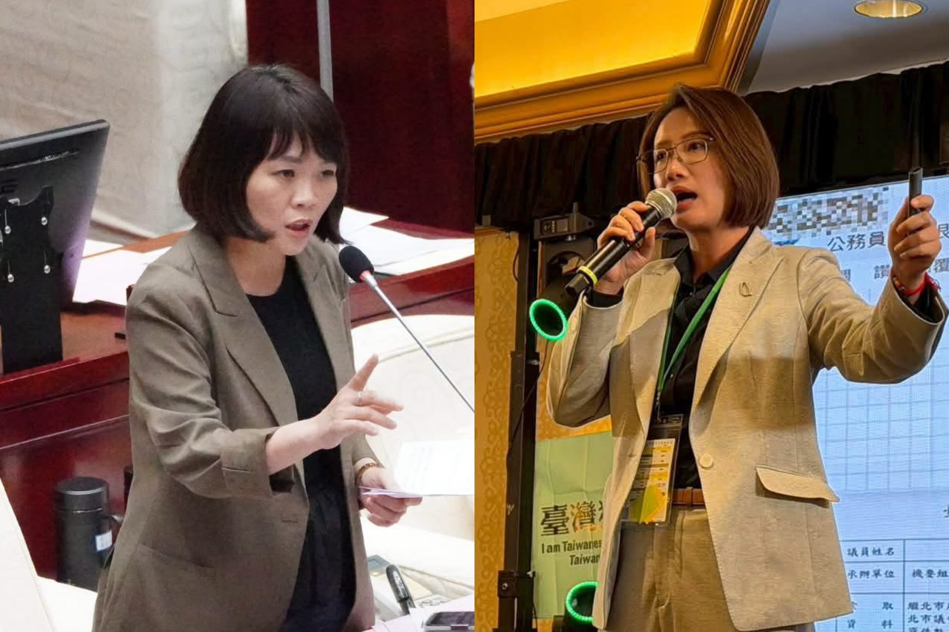 左為民進黨北市議員簡舒培、右為民進黨北市議員林延鳳。圖/取自簡舒培、林延鳳臉書