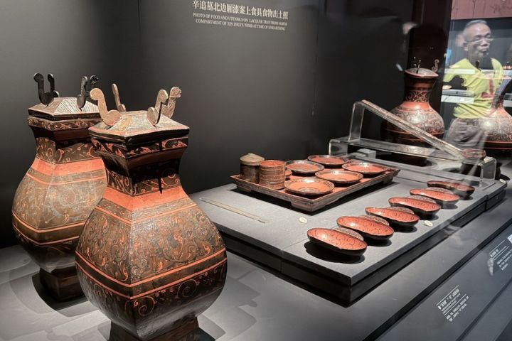 長沙馬王堆漢墓出土大量精美漆器。圖/記者陳素貞攝