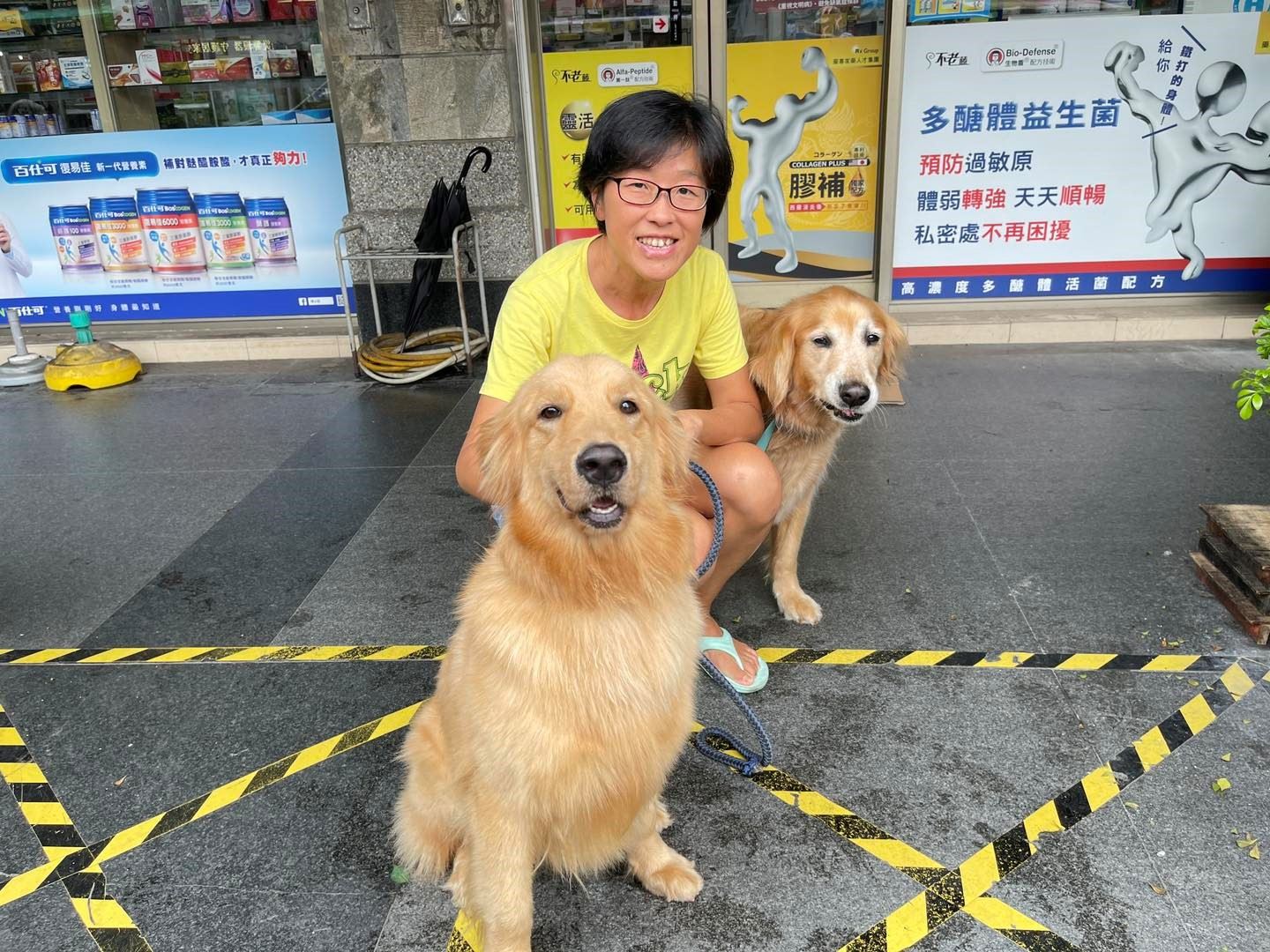 黃金獵犬妞妞與新主人的合影。圖/取自狗腳印幸福聯盟臉書粉專