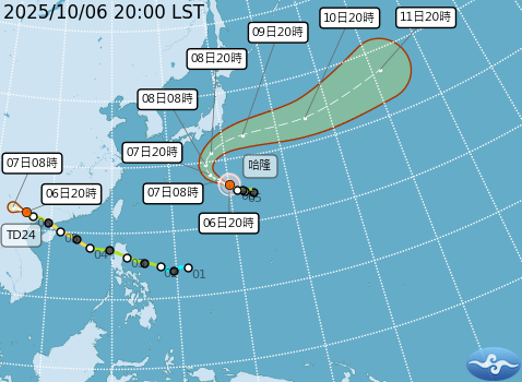 西北太平洋雙颱動態預測。圖/取自中央氣象署