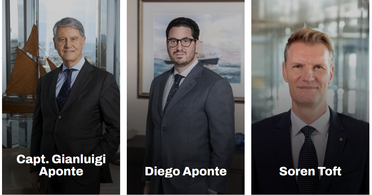 地中海航運（MSC）創辦人、集團董事長Gianluigi Aponte（左）。圖/取自MSC