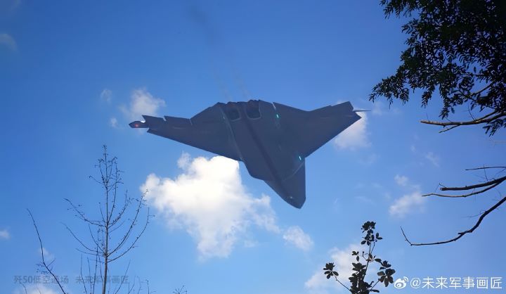 大陸新一代戰機殲-50，等待揭開神祕面紗。圖/取自未來軍事畫匠微博