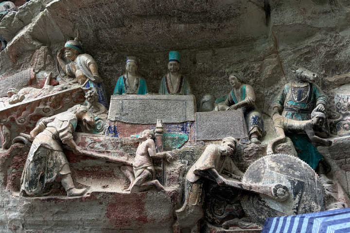 地獄變相圖將抽象的「因果報應」轉化為視覺化的地獄,極具警世意味。 圖/記者高陸攝