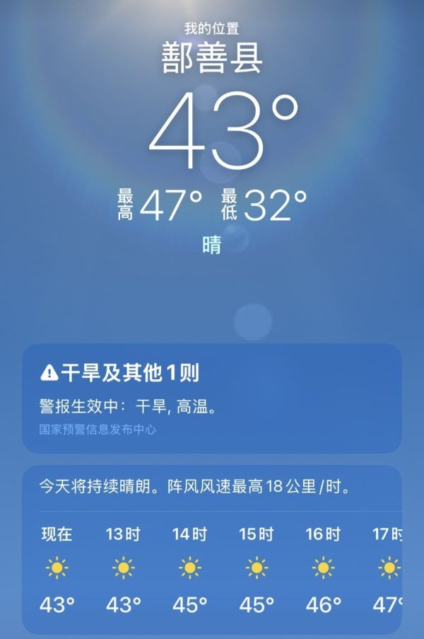 新疆鄯善縣47℃，天氣酷熱難當。圖/取自微博
