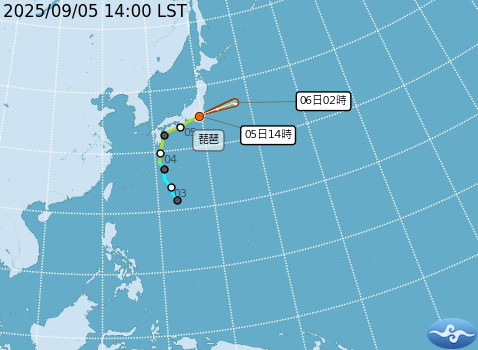 輕度颱風琵琶路徑預測。圖/取自中央氣象署