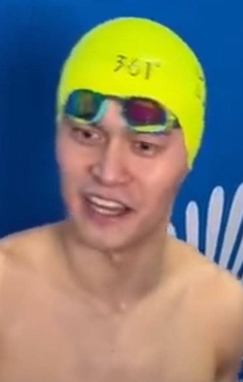 孫楊在賽後坦言，搶跳影響了整體表現。圖/取自現代快報影片