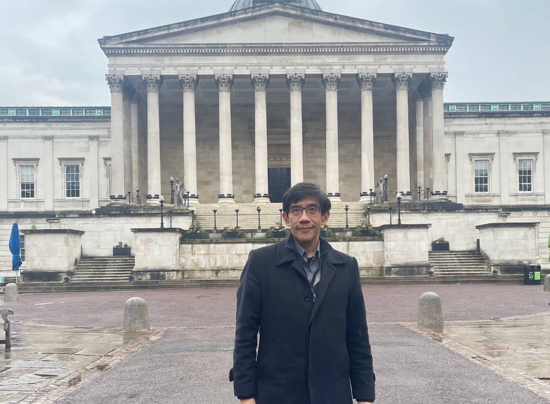 李光申醫師應邀回到母校英國倫敦大學演講。圖/李光申博士提供