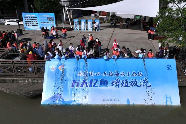 「兩岸同心.共續海峽生態緣」魚苗增殖放流活動,當天共放流超過65萬尾魚苗,希望藉此補充漁業資源。圖/海青薈組委會提供