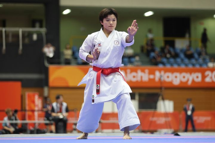 空手道女子個人形賽事,中華隊選手簡慧萱20日擊敗伊朗選手,獲得銅牌。圖/取自中華奧會