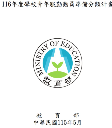 圖為網路流傳的「116年度學校青年服勤動員準備分類計畫」。圖/取自Yes online X平台