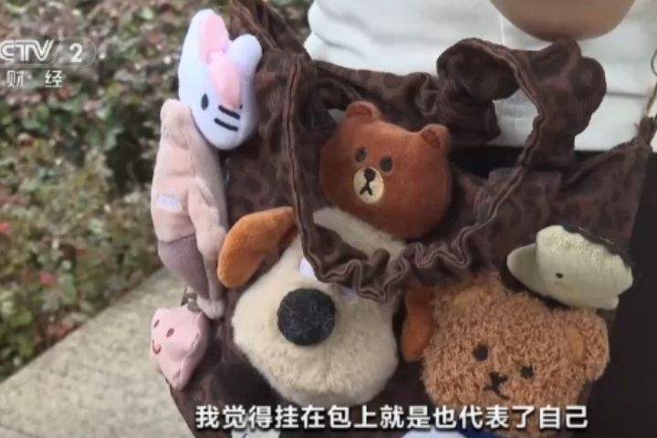 小尺寸、低單價、強情緒價值，是包掛快速走紅的關鍵。圖/取自央視