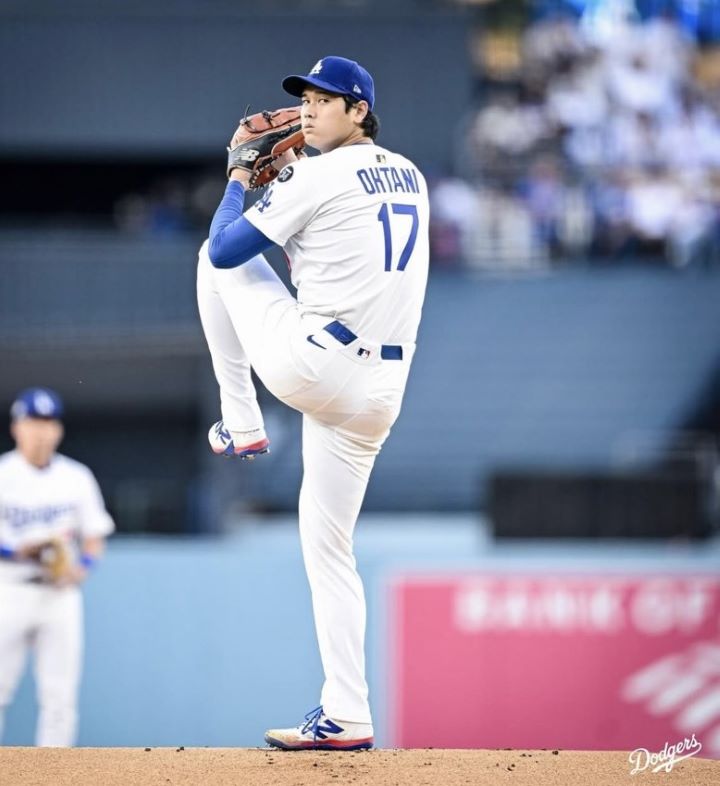 大谷翔平18日對戰密密爾瓦基釀酒人，先發主投6局送出10K零失分。圖/取自道奇 IG