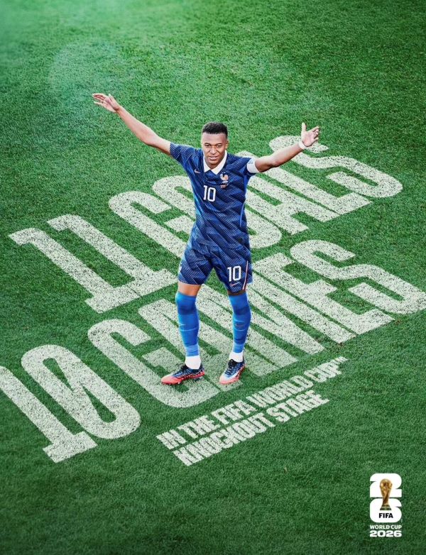 法國前鋒姆巴佩已攻進7球,持續領跑金靴獎競爭。圖/取自fifaworldcup IG