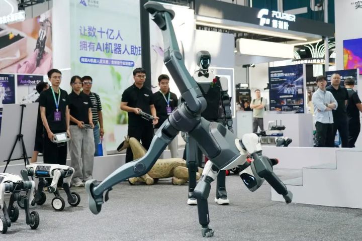 一款機器人在2026世界機器人大會上做展示。圖/取自新華社