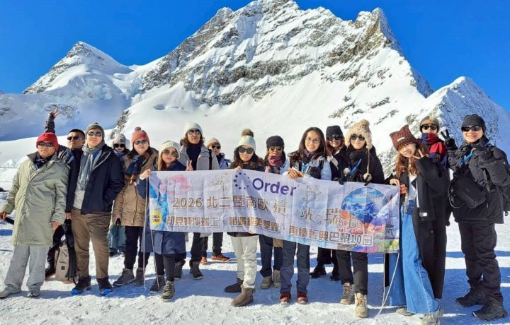 「以人為本,深耕幸福」歐德集團舉辦海外員旅,足跡橫跨歐亞兩洲,來到瑞士少女峰體驗雪地壯闊,在純粹大自然中,享受美好時刻!圖/歐德集團提供