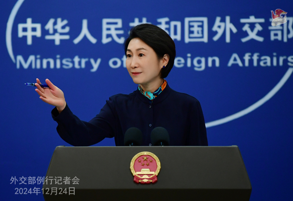 大陸外交部發言人毛寧24日證實金磚加入9個「夥伴國」。圖/取自大陸外交部