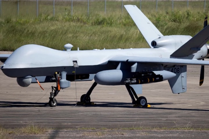 美軍最先進的遠程無人攻擊機MQ-9「死神」無人機。資料圖片/取自KNN News《YouTube》官方頻道