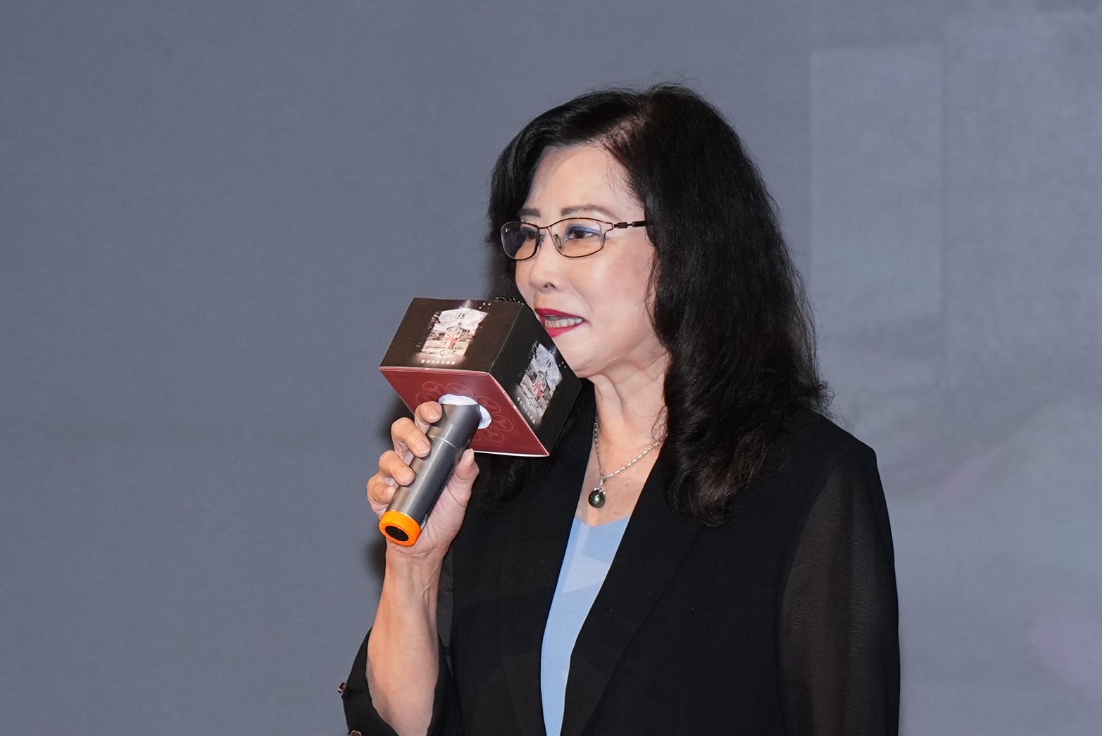 圖為北市國民黨議員秦慧珠致詞畫面。圖/記者梁鴻欣攝
