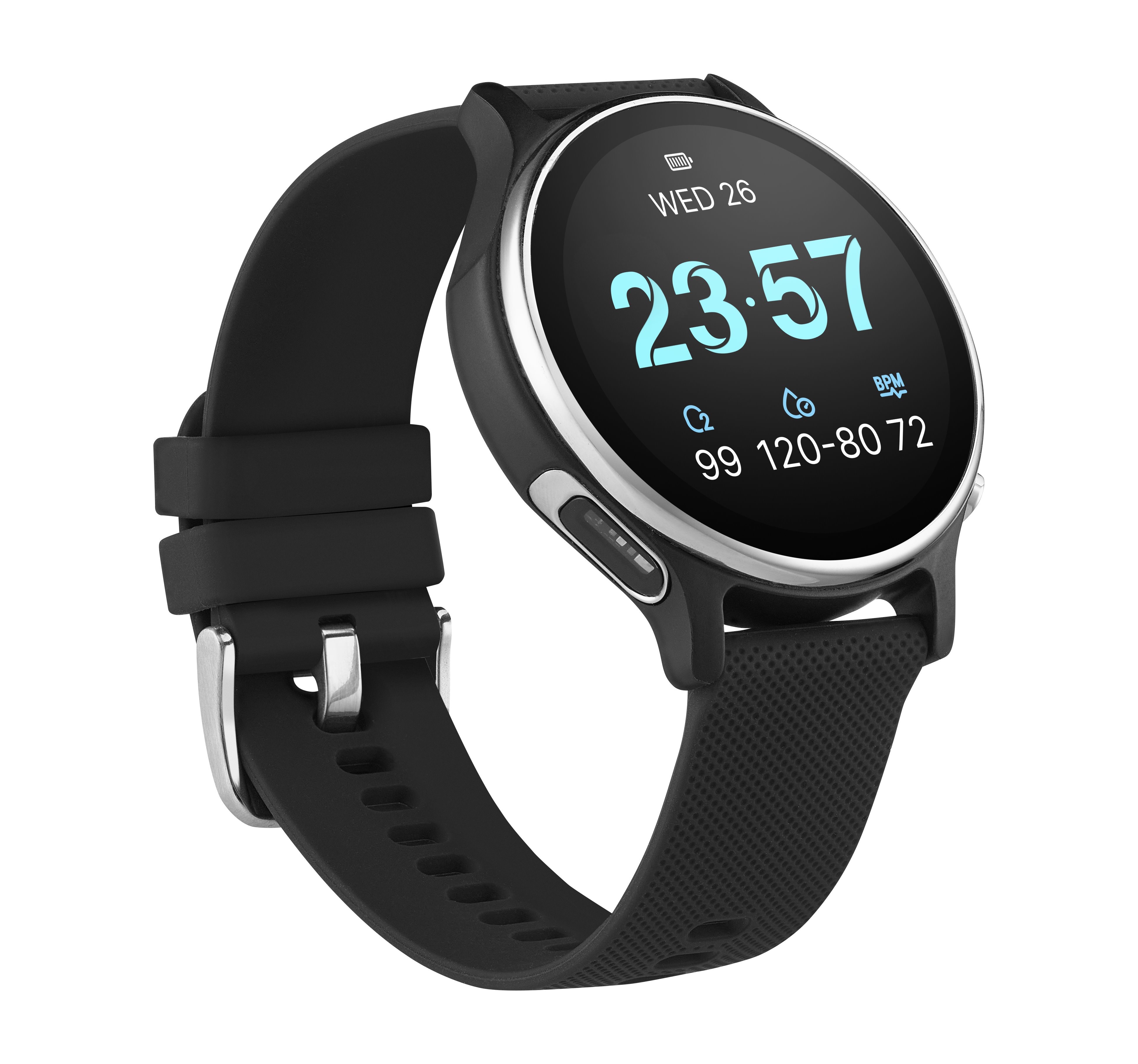 ASUS VivoWatch 6不僅可量測血氧、血壓 ... 和與觸控靈敏度大幅提升，續航力更長達14天。圖/華碩提供