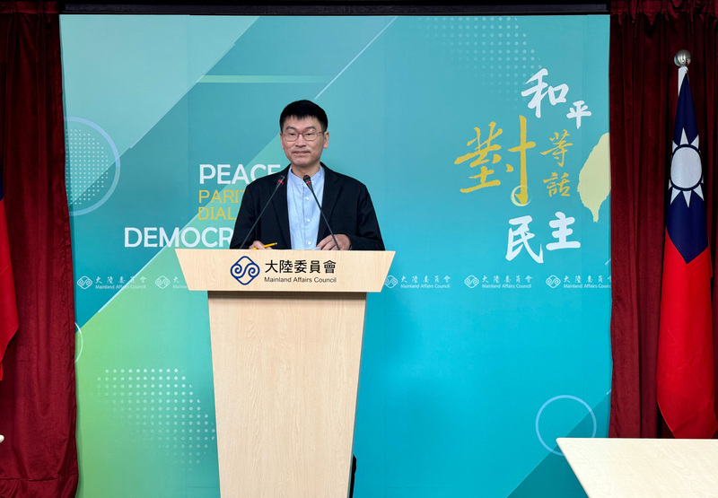 陸委會澄清「寒國人」未經查證發布刻意扭曲的錯誤報導。圖為陸委會發言人梁文傑。圖／中央社