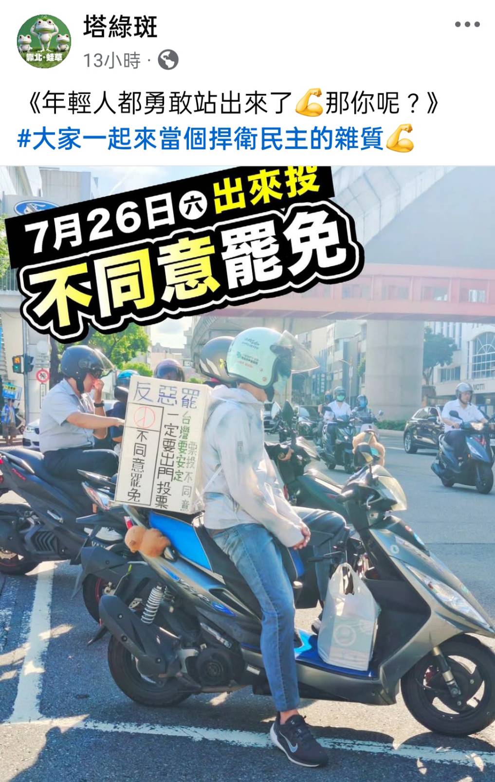 總統賴清德「我雜質」說反而激起反罷免投票熱潮。圖/取自網路