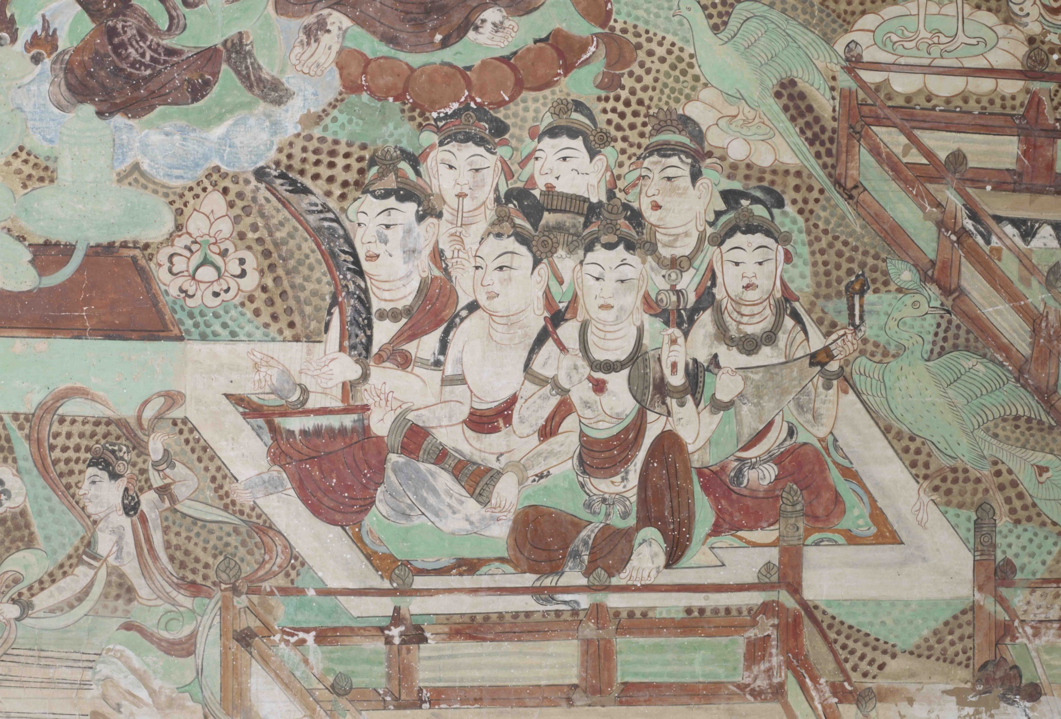 敦煌壁畫-伎樂圖 ，莫高窟第45窟北壁。圖/佛光山提供