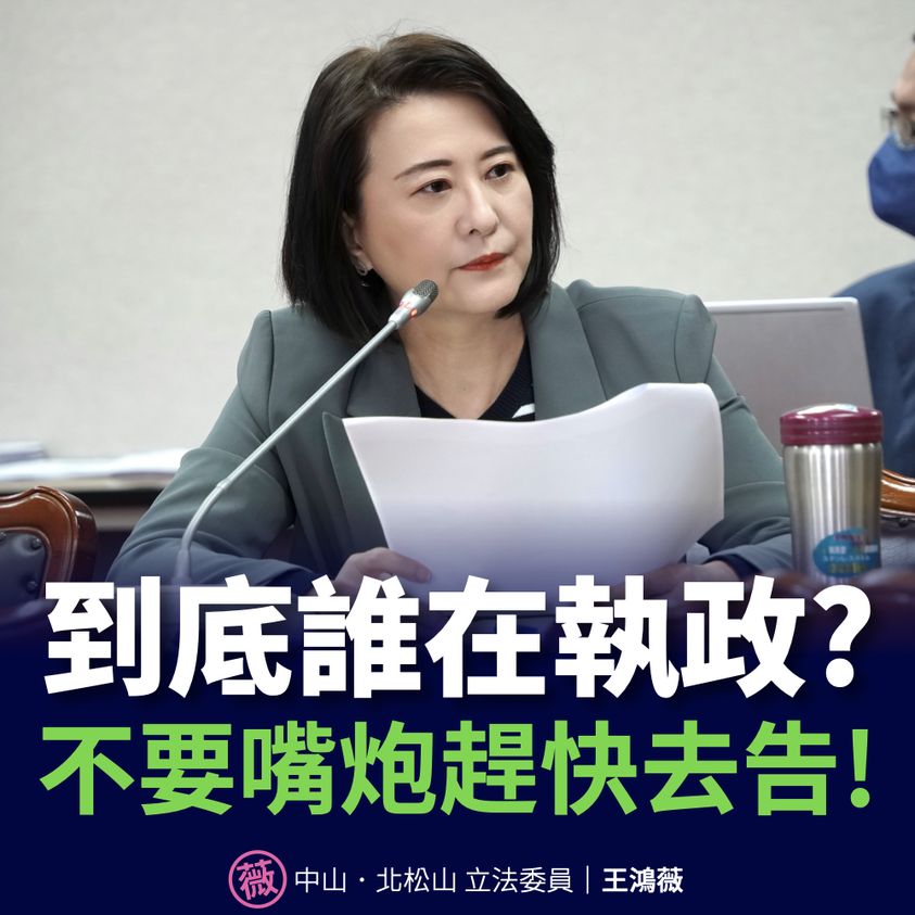 大陸認定台灣構成貿易壁壘，國民黨立委王鴻薇嗆民進黨趕快去WTO提告。圖／引自王鴻薇臉書