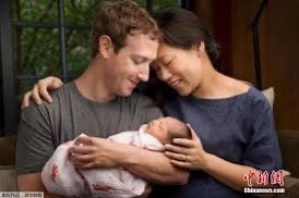 FB創辦人祖克格與妻子、女兒全家福。圖／取自中新網