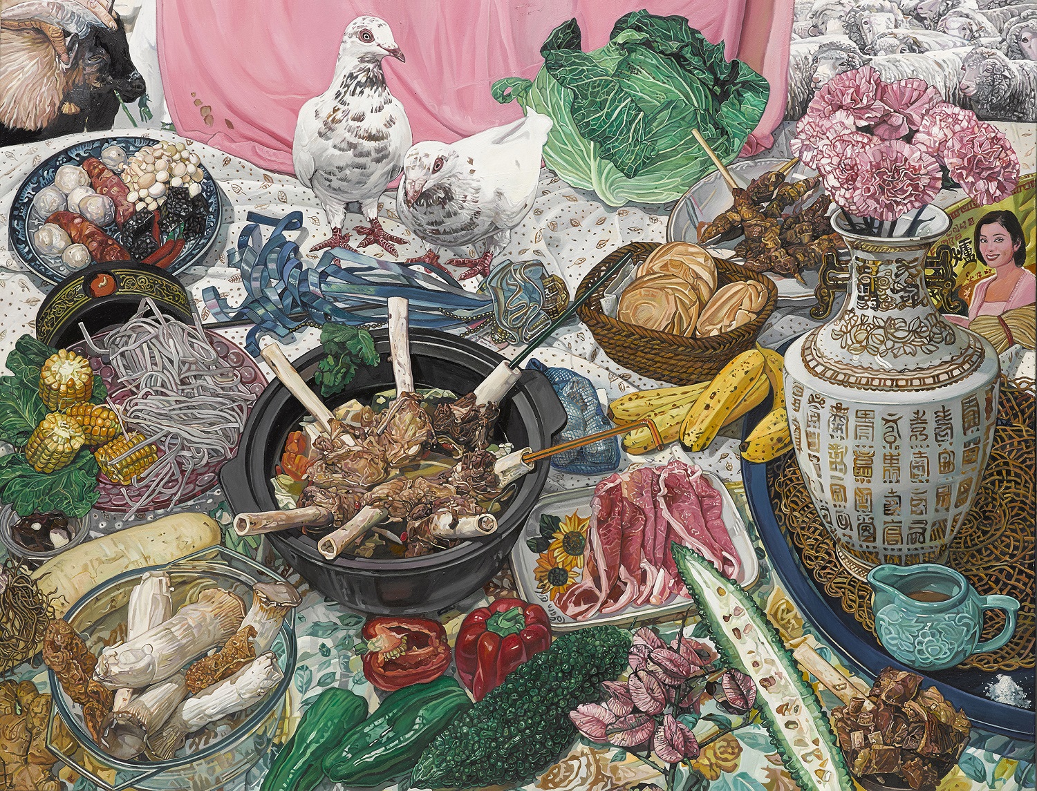 「A Spiced Christmas-歲末五感小市集」系列活動由典藏賀蕙芝作品〈羊肉爐與槓子頭〉為發想。圖/國美館提供