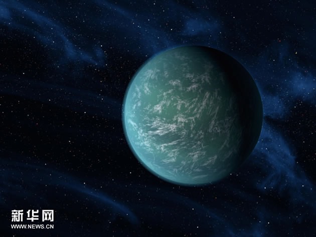 行星開普勒-22b，科學家認為，這顆行星上存在外星人、也就是智慧生命的可能性不大。圖/取自新華網