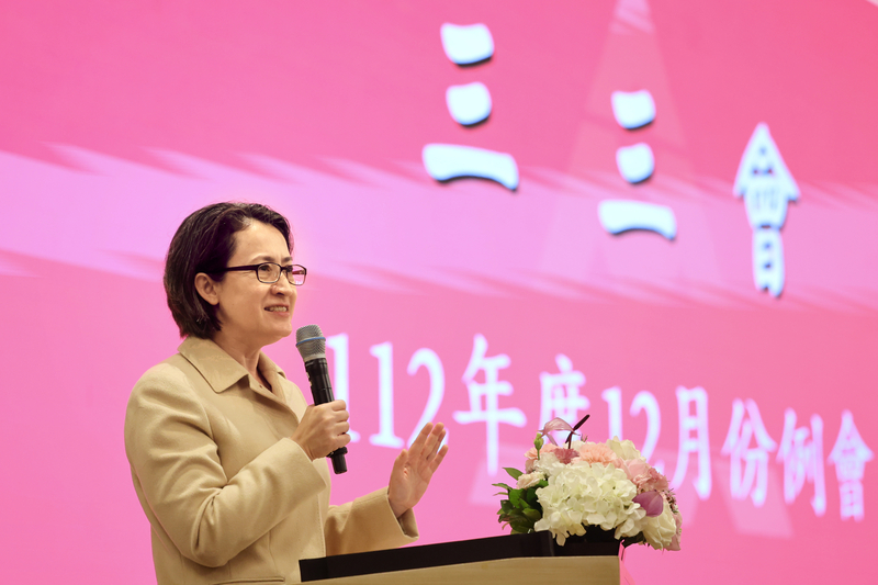 蕭美琴應邀至三三會針對台美關係發表演說。圖/中央社