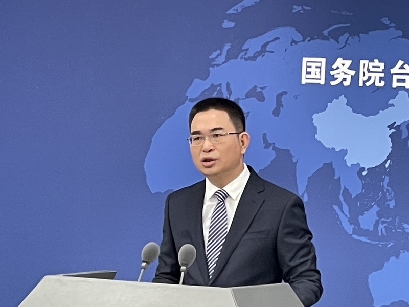 大陸國台辦發言人陳斌華喊話，希望台胞認清賴清德「破壞台海和平、挑動兩岸對抗的危險性」。圖/中央社