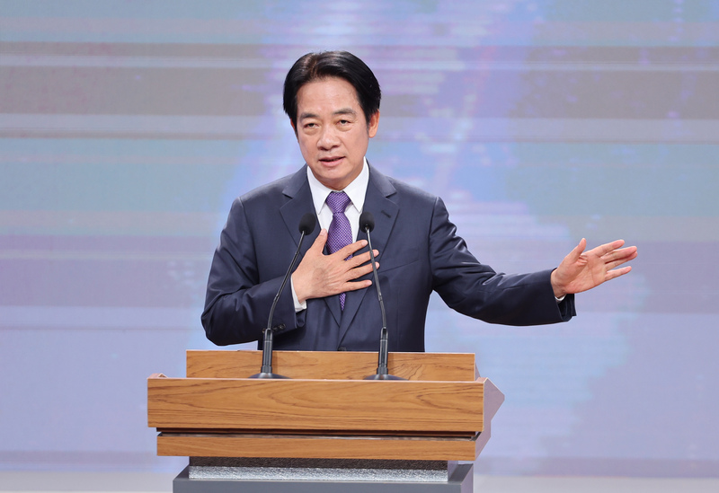 民進黨總統候選人賴清德參與電視辯論會。圖/中央社
