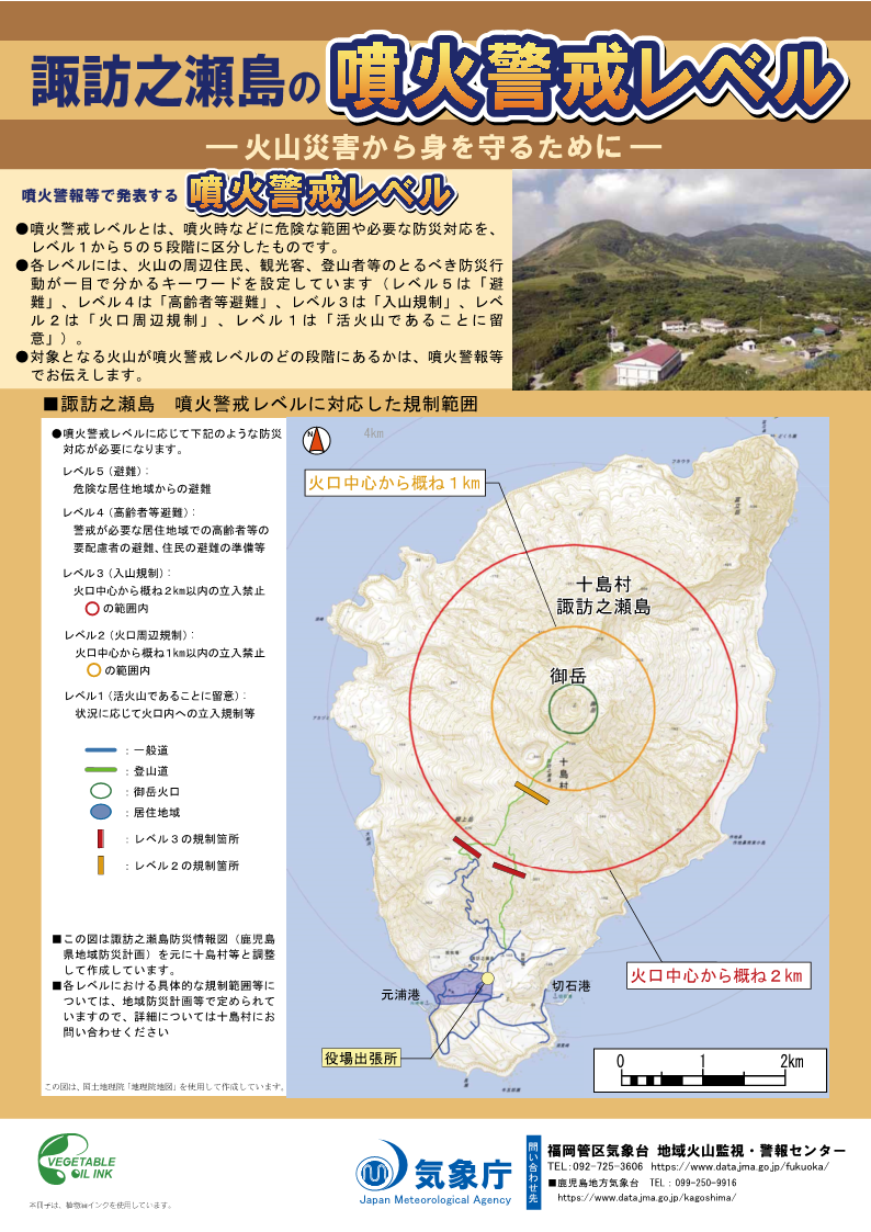 御岳火山警戒範圍。圖/取自日本氣象廳