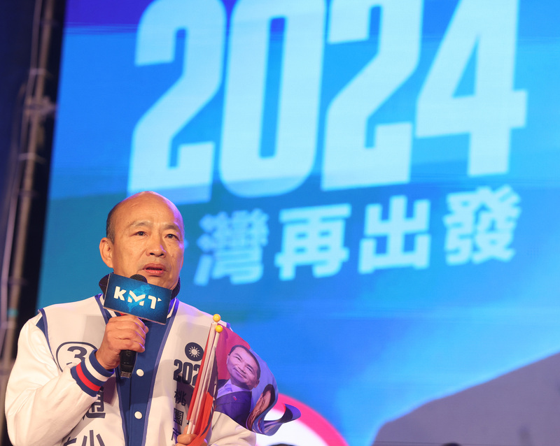 韓國瑜替同黨立委候選人輔選時也提到，民進黨新潮流貪污腐敗，連林正杰都受不了。圖/中央社