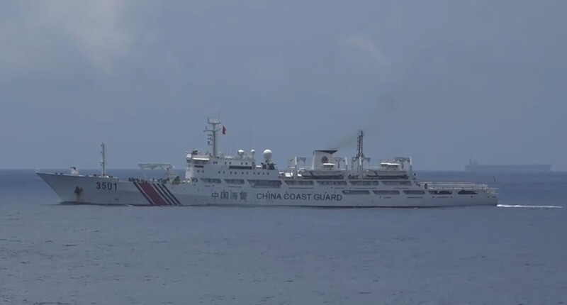 中國大陸海警船上周末抵台灣東部海岸進行「執法巡查」。 圖/中央社