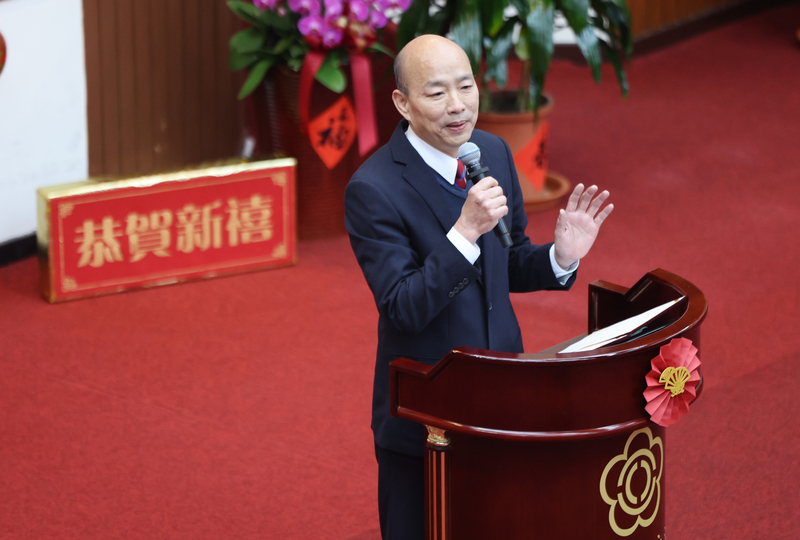立法院長韓國瑜6日上午主持立法院114年新春團拜，上台致詞表示，期盼新會期一切順利。 圖/中央社