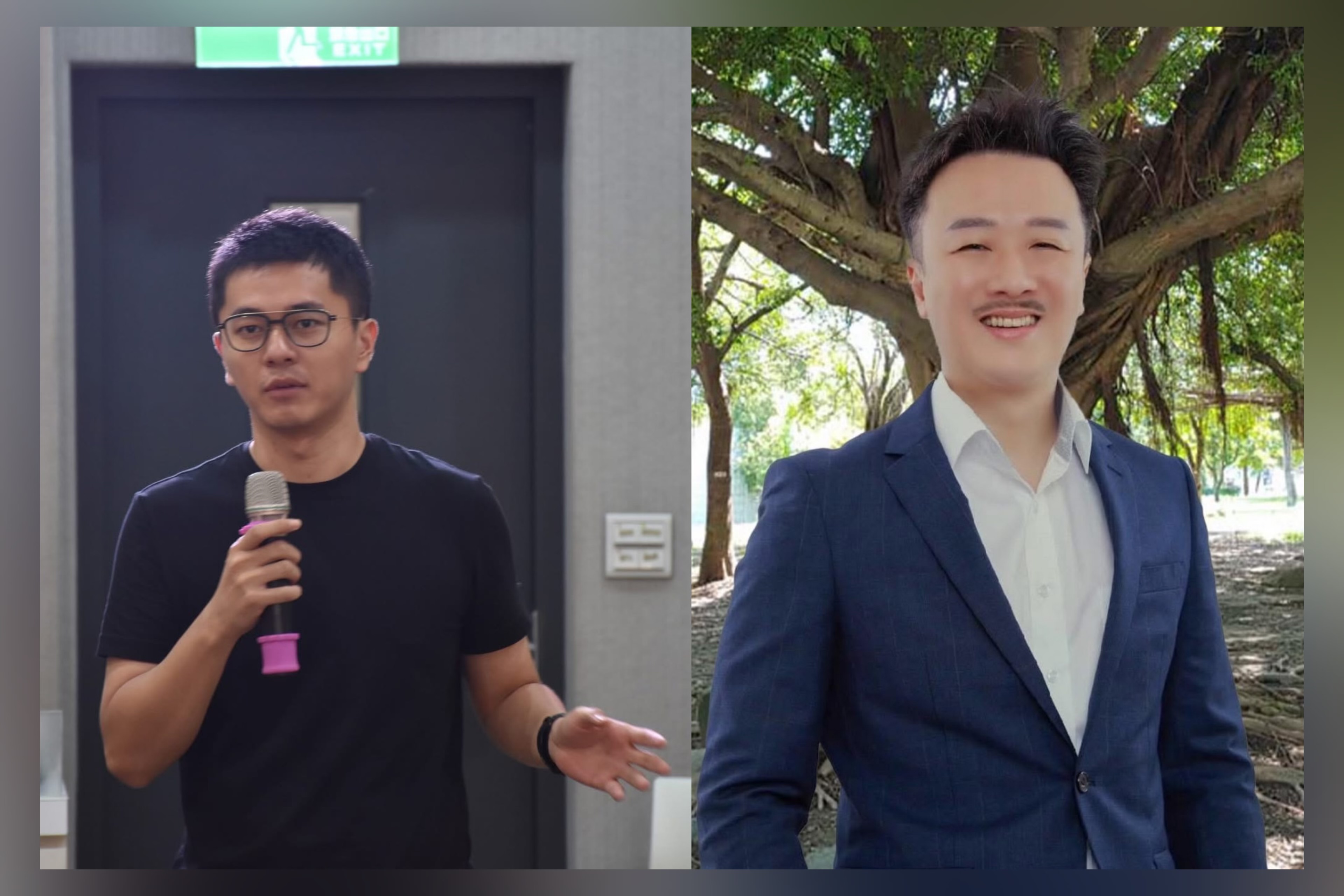 政治評論員李正皓（右）指控，罷免綠委吳沛憶領銜人李孝亮（左）涉嫌串證。圖/取自李正皓、李孝亮臉書
