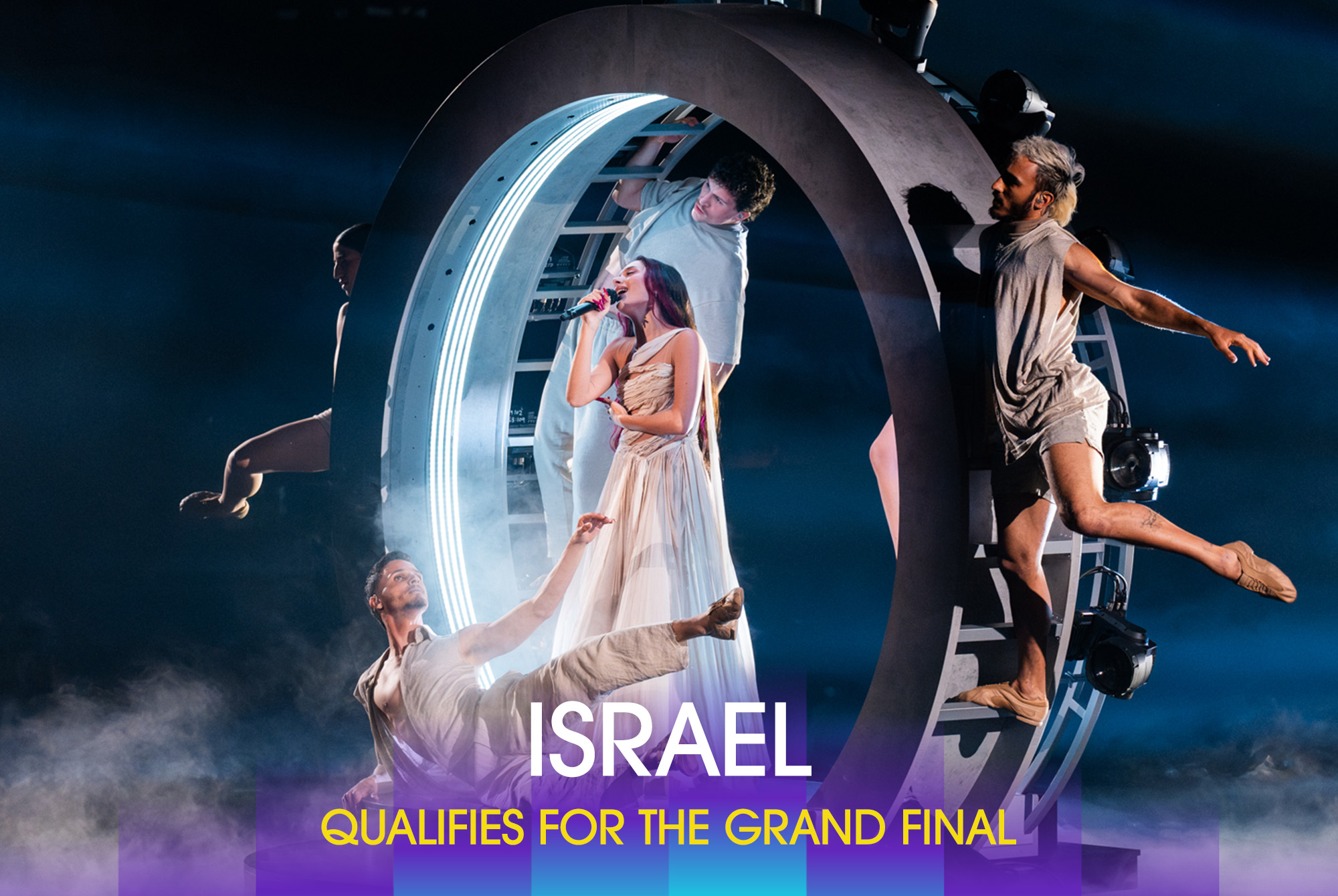 以色列歌手戈蘭演唱的參賽作品《颶風》，經電視觀眾投票後成功晉級11日的決賽。圖/取自Eurovision Song Contest 臉書