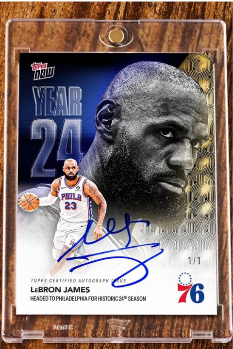 NBA球星詹姆斯加盟費城76人,球卡也已炙手可熱。圖/取自LeBron James IG
