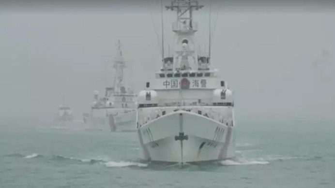 大陸海警再赴金門海域。圖/取自央視
