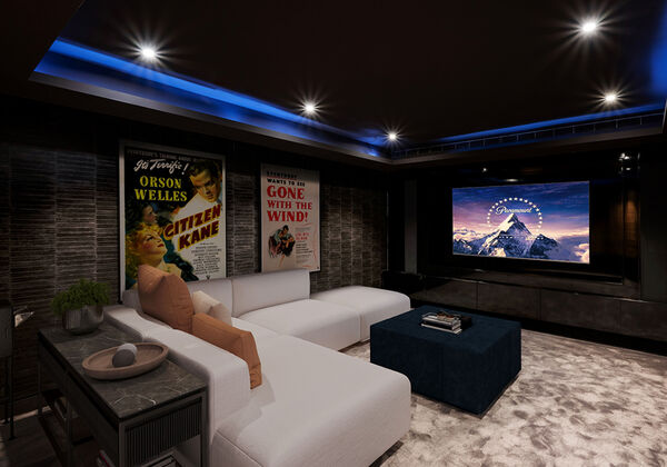 張瑛新購的倫敦住所內部原有的視聽室空間。圖/取自 Abode2 X