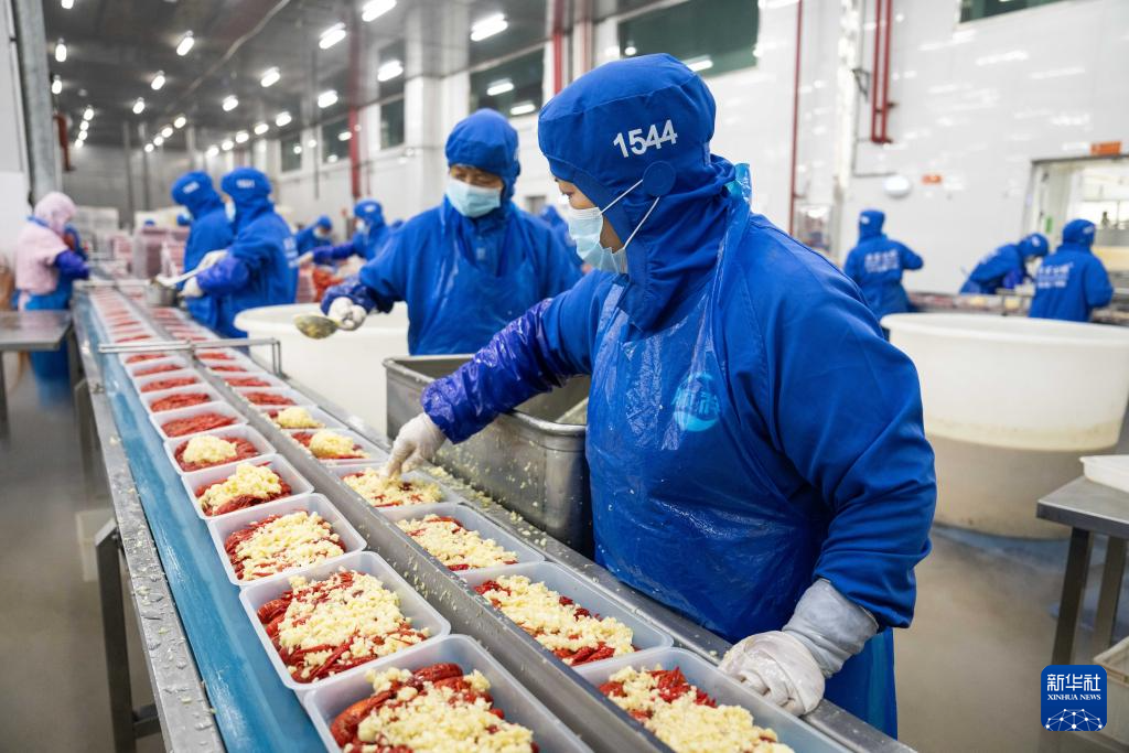 湖南省益陽市南縣大力發展稻蝦産業，打造從種苗繁育到預制食品全産業鏈。圖/取自新華社